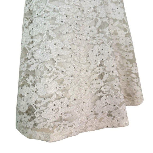 Speechless White Lace Dress Sparkly Embellished Sleeveless Toddler Girls 4T - Picture 2 of 6